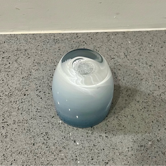 Blue, Gray, White Gradient Ombré Glass Votive Holder - Picture 4 of 6